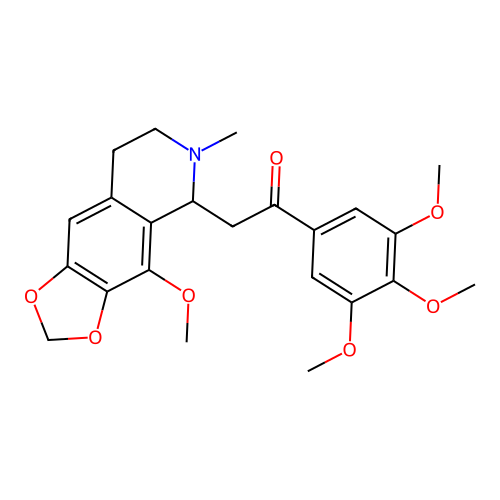 2-(4-methoxy-6-methyl-5,6,7,8-tetrahydro-[1,3]dioxolo[4,5-g]isoquinolin-5-yl)-1-(3,4,5-trimethoxyphenyl)ethanone structure