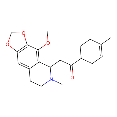 2-(4-methoxy-6-methyl-5,6,7,8-tetrahydro-[1,3]dioxolo[4,5-g]isoquinolin-5-yl)-1-(4-methylcyclohex-3-en-1-yl)ethanone structure