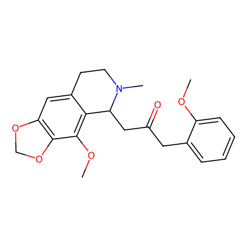 1-(4-methoxy-6-methyl-5,6,7,8-tetrahydro-[1,3]dioxolo[4,5-g]isoquinolin-5-yl)-3-(2-methoxyphenyl)propan-2-one structure