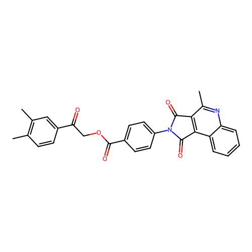 [2-(3,4-dimethylphenyl)-2-oxoethyl] 4-(4-methyl-1,3-dioxopyrrolo[3,4-c]quinolin-2-yl)benzoate structure