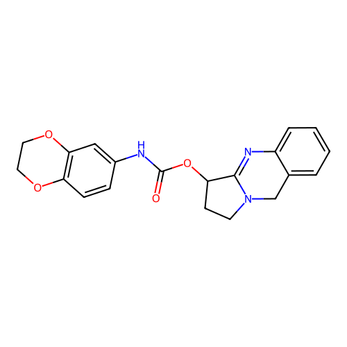 1,2,3,9-tetrahydropyrrolo[2,1-b]quinazolin-3-yl (2,3-dihydrobenzo[b][1,4]dioxin-6-yl)carbamate structure