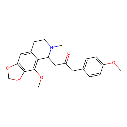 1-(4-methoxy-6-methyl-5,6,7,8-tetrahydro-[1,3]dioxolo[4,5-g]isoquinolin-5-yl)-3-(4-methoxyphenyl)propan-2-one structure