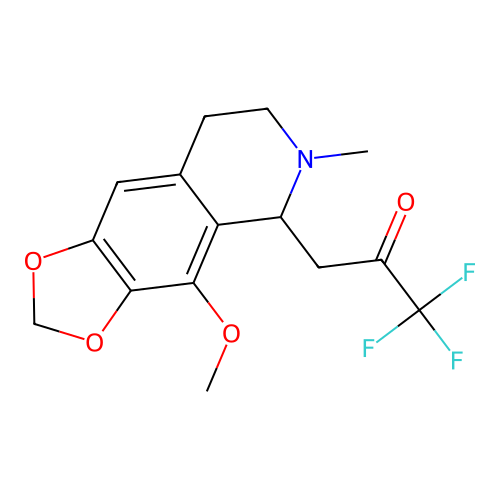 1,1,1-trifluoro-3-(4-methoxy-6-methyl-5,6,7,8-tetrahydro-[1,3]dioxolo[4,5-g]isoquinolin-5-yl)propan-2-one structure