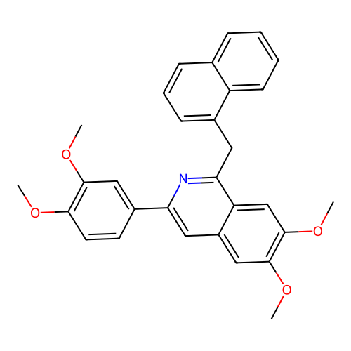 3-(3,4-Dimethoxyphenyl)-6,7-dimethoxy-1-(naphthalen-1-ylmethyl)isoquinoline structure