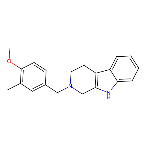 2-(4-methoxy-3-methylbenzyl)-2,3,4,9-tetrahydro-1H-beta-carboline structure