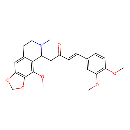 (3E)-4-(3,4-dimethoxyphenyl)-1-(4-methoxy-6-methyl-5,6,7,8-tetrahydro[1,3]dioxolo[4,5-g]isoquinolin-5-yl)but-3-en-2-one structure
