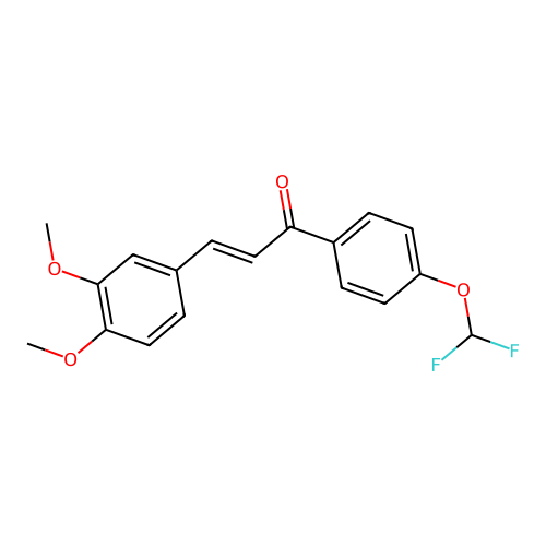 (E)-1-(4-(difluoromethoxy)phenyl)-3-(3,4-dimethoxyphenyl)prop-2-en-1-one structure