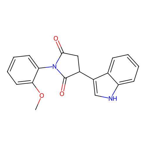 3-(1H-indol-3-yl)-1-(2-methoxyphenyl)pyrrolidine-2,5-dione structure