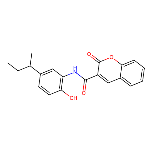 N-(5-(sec-butyl)-2-hydroxyphenyl)-2-oxo-2H-chromene-3-carboxamide structure