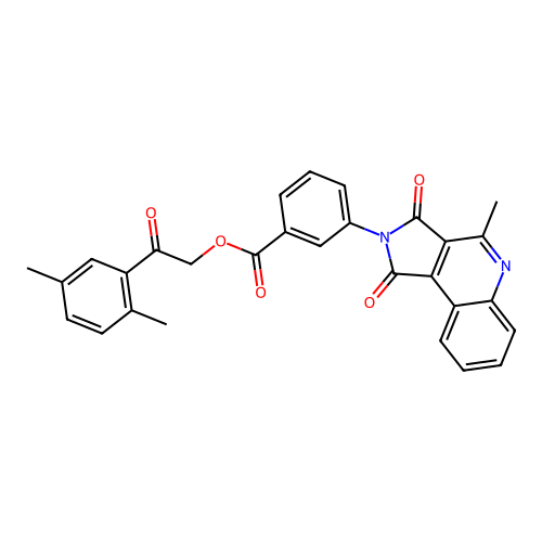 [2-(2,5-dimethylphenyl)-2-oxoethyl] 3-(4-methyl-1,3-dioxopyrrolo[3,4-c]quinolin-2-yl)benzoate structure