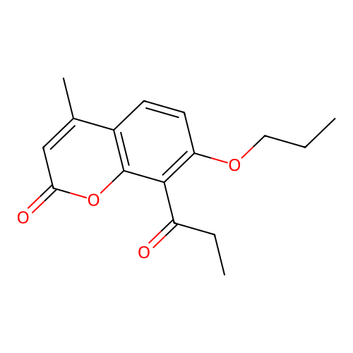 4-methyl-8-propionyl-7-propoxy-2H-chromen-2-one structure