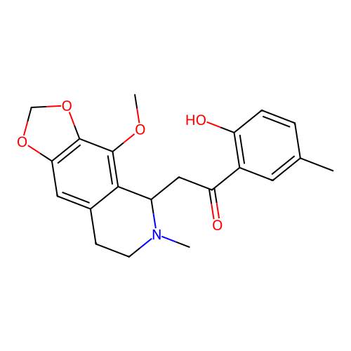1-(2-hydroxy-5-methylphenyl)-2-(4-methoxy-6-methyl-5,6,7,8-tetrahydro-[1,3]dioxolo[4,5-g]isoquinolin-5-yl)ethanone structure