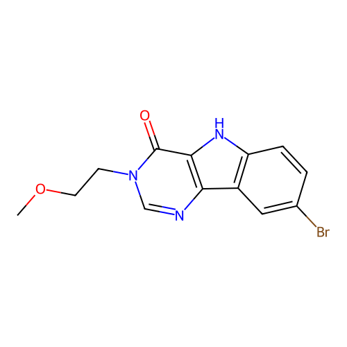 8-bromo-3-(2-methoxyethyl)-3H-pyrimido[5,4-b]indol-4(5H)-one structure