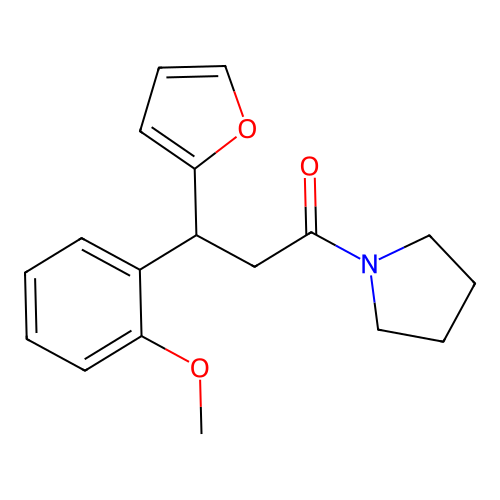3-(Furan-2-YL)-3-(2-methoxyphenyl)-1-(pyrrolidin-1-YL)propan-1-one structure