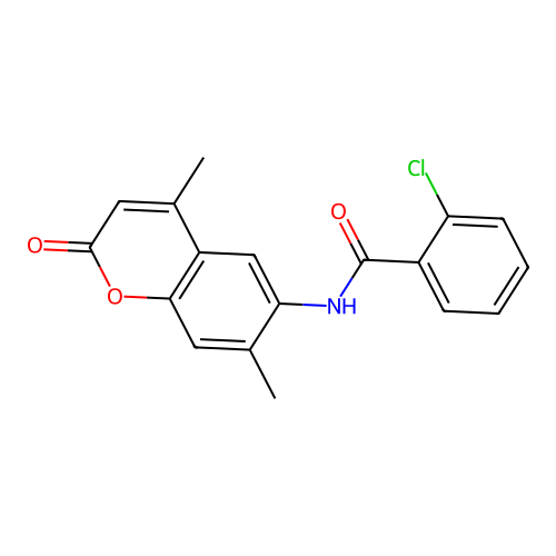 2-Chloro-N-(4,7-dimethyl-2-oxo-2H-chromen-6-yl)-benzamide structure