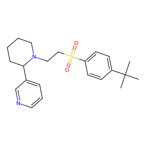 3-(1-(2-((4-(Tert-butyl)phenyl)sulfonyl)ethyl)piperidin-2-yl)pyridine structure