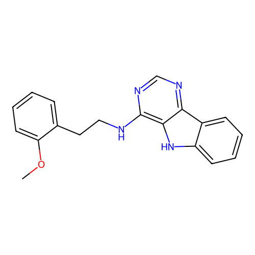 N-[2-(2-methoxyphenyl)ethyl]-5H-pyrimido[5,4-b]indol-4-amine structure