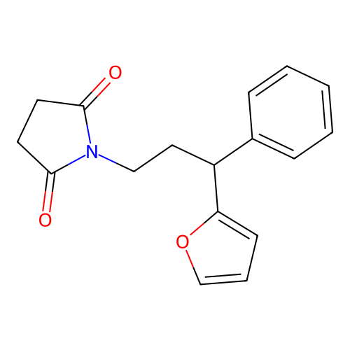 1-[3-(Furan-2-yl)-3-phenylpropyl]pyrrolidine-2,5-dione structure