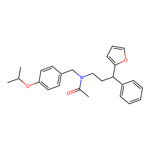 N-(3-(furan-2-yl)-3-phenylpropyl)-N-(4-isopropoxybenzyl)acetamide structure