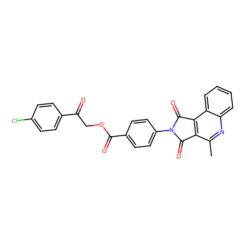 [2-(4-chlorophenyl)-2-oxoethyl] 4-(4-methyl-1,3-dioxopyrrolo[3,4-c]quinolin-2-yl)benzoate structure
