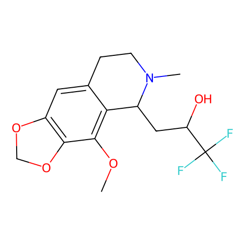 1,1,1-trifluoro-3-(4-methoxy-6-methyl-5,6,7,8-tetrahydro-[1,3]dioxolo[4,5-g]isoquinolin-5-yl)propan-2-ol structure