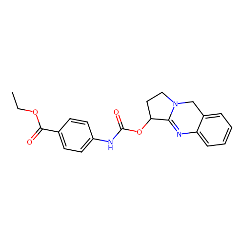 ethyl 4-((((1,2,3,9-tetrahydropyrrolo[2,1-b]quinazolin-3-yl)oxy)carbonyl)amino)benzoate structure
