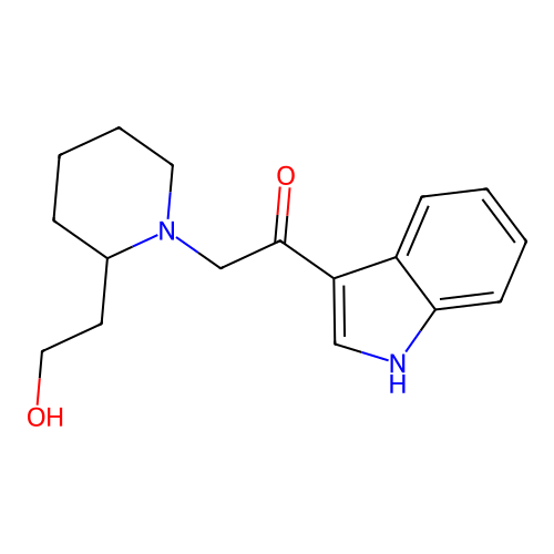 2-[2-(2-hydroxyethyl)piperidin-1-yl]-1-(1H-indol-3-yl)ethanone structure
