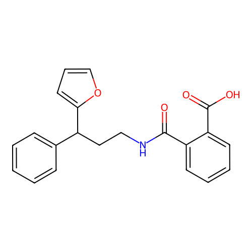 2-((3-(Furan-2-yl)-3-phenylpropyl)carbamoyl)benzoic acid structure