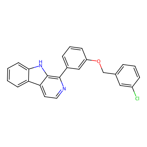 1-{3-[(3-chlorobenzyl)oxy]phenyl}-9H-beta-carboline structure