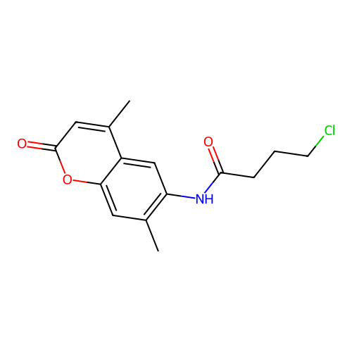 4-chloro-N-(4,7-dimethyl-2-oxo-2H-chromen-6-yl)butanamide structure