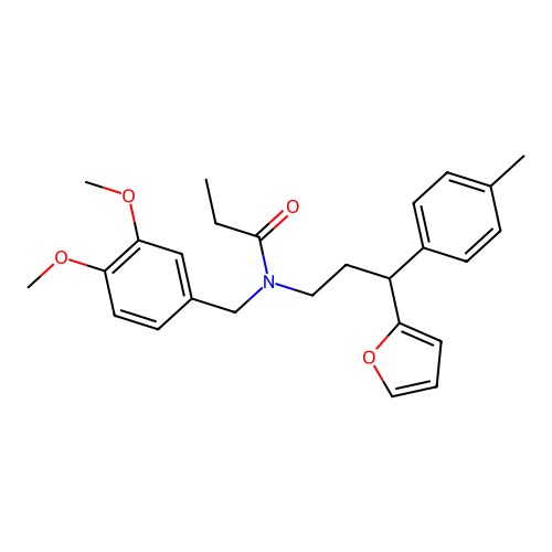 N-(3,4-dimethoxybenzyl)-N-(3-(furan-2-yl)-3-(p-tolyl)propyl)propionamide structure