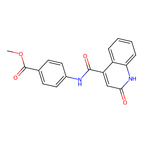 Methyl 4-(2-oxo-1,2-dihydroquinoline-4-carboxamido)benzoate structure