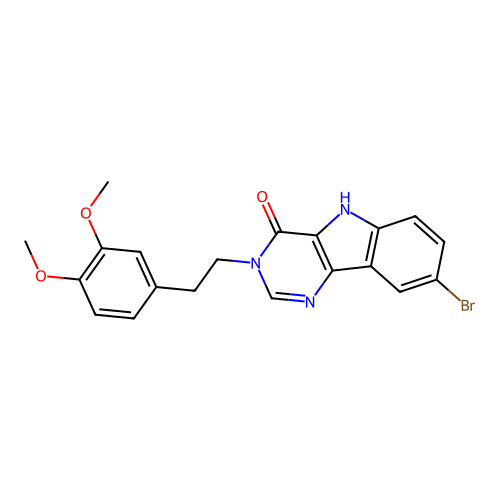 8-bromo-3-(3,4-dimethoxyphenethyl)-3H-pyrimido[5,4-b]indol-4(5H)-one structure