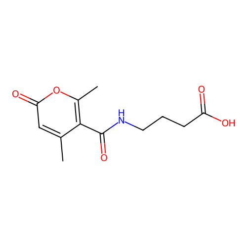 4-(4,6-dimethyl-2-oxo-2H-pyran-5-carboxamido)butanoic acid structure