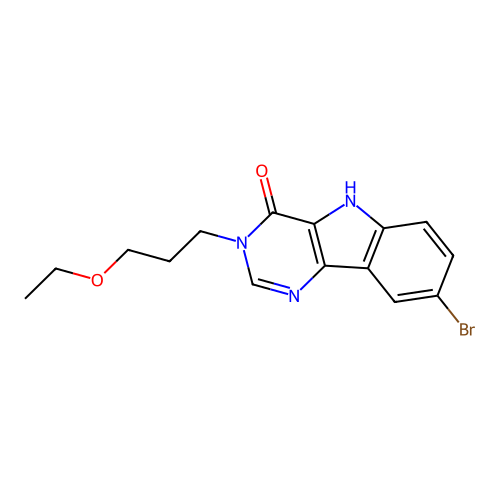 8-bromo-3-(3-ethoxypropyl)-3H-pyrimido[5,4-b]indol-4(5H)-one structure