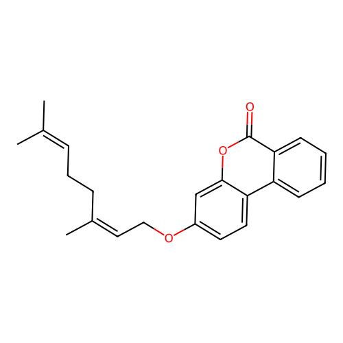 (Z)-3-((3,7-dimethylocta-2,6-dien-1-yl)oxy)-6H-benzo[c]chromen-6-one structure
