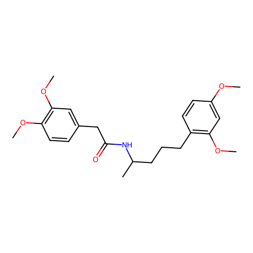 2-(3,4-dimethoxyphenyl)-N-[5-(2,4-dimethoxyphenyl)pentan-2-yl]acetamide structure