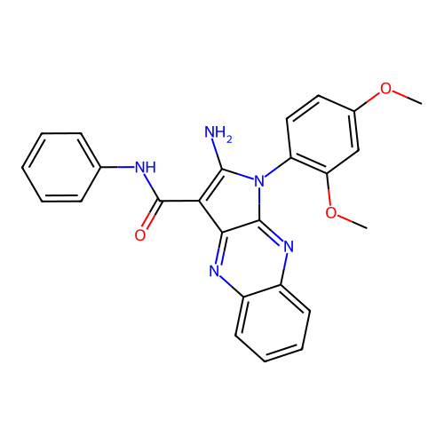 2-amino-1-(2,4-dimethoxyphenyl)-N-phenyl-1H-pyrrolo[2,3-b]quinoxaline-3-carboxamide structure
