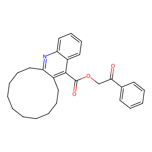 2-oxo-2-phenylethyl 6,7,8,9,10,11,12,13,14,15-decahydrocyclododeca[b]quinoline-16-carboxylate structure