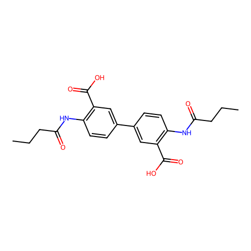 4,4'-Bis(butyrylamino)-3,3'-biphenyldicarboxylic acid structure