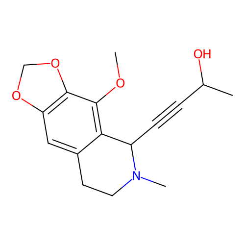 4-(4-methoxy-6-methyl-7,8-dihydro-5H-[1,3]dioxolo[4,5-g]isoquinolin-5-yl)but-3-yn-2-ol structure