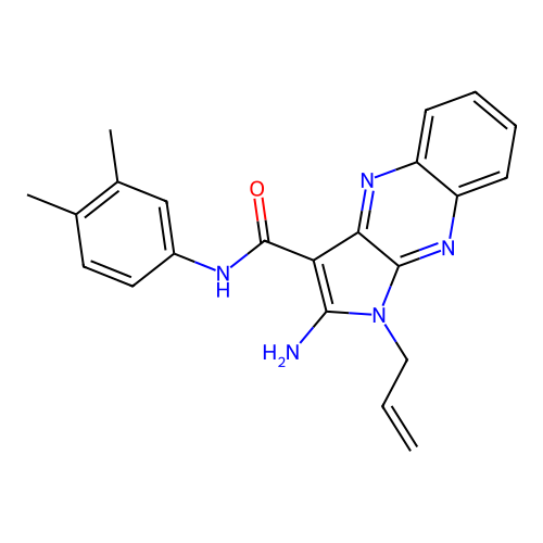 1-Allyl-2-amino-1H-pyrrolo[2,3-b]quinoxaline-3-carboxylic acid (3,4-dimethyl-phenyl)-amide structure