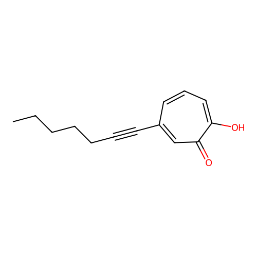 6-Hept-1-ynyl-2-hydroxycyclohepta-2,4,6-trien-1-one structure