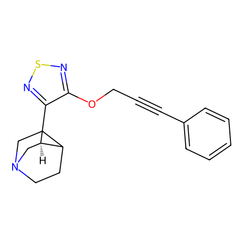 8-(4-(3-Phenylprop-2-ynoxy)-1,2,5-thiadiazol-3-yl)-1-azabicyclo(2.2.2)octane structure