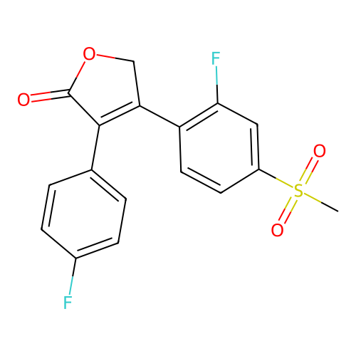 3-(4-Fluorophenyl)-4-(2-fluoro-4-methylsulfonylphenyl)-2,5-dihydro-2-furanone structure