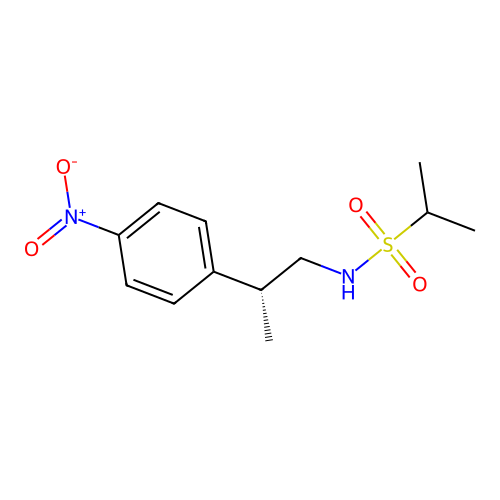 (R)-N-(2-(4-nitrophenyl)propyl)propane-2-sulfonamide structure