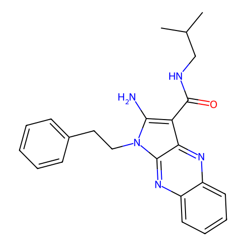 2-amino-N-isobutyl-1-phenethyl-1H-pyrrolo[2,3-b]quinoxaline-3-carboxamide structure