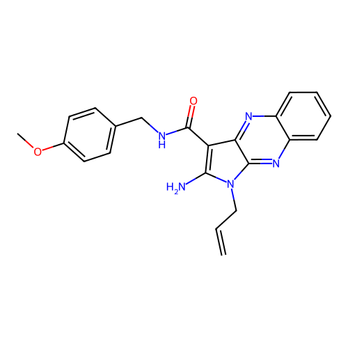 1-allyl-2-amino-N-(4-methoxybenzyl)-1H-pyrrolo[2,3-b]quinoxaline-3-carboxamide structure