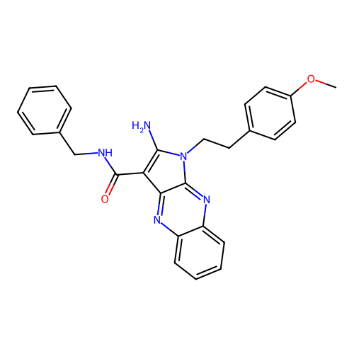 2-amino-N-benzyl-1-(4-methoxyphenethyl)-1H-pyrrolo[2,3-b]quinoxaline-3-carboxamide structure