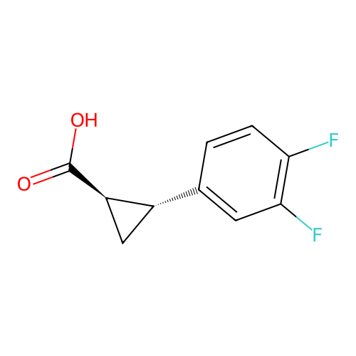 (1R,2R)-2-(3,4-Difluorophenyl)cyclopropanecarboxylic acid structure